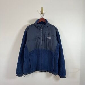 The North Face Denali Jacket Summit Series Navy Gray Fleece Mens Lg Gorpcore